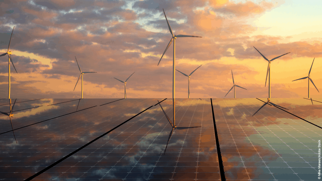 Photovoltaikanlage und Windkraft zur Erreichung der europäischen und österreichischen Klimaziele.
