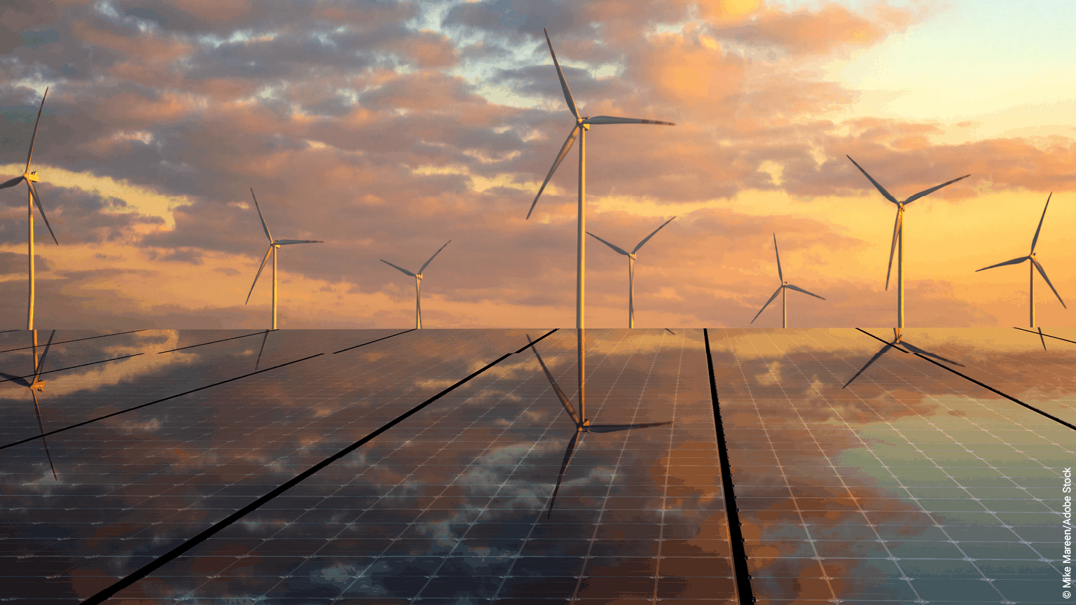 Photovoltaikanlage und Windkraft zur Erreichung der europäischen und österreichischen Klimaziele.